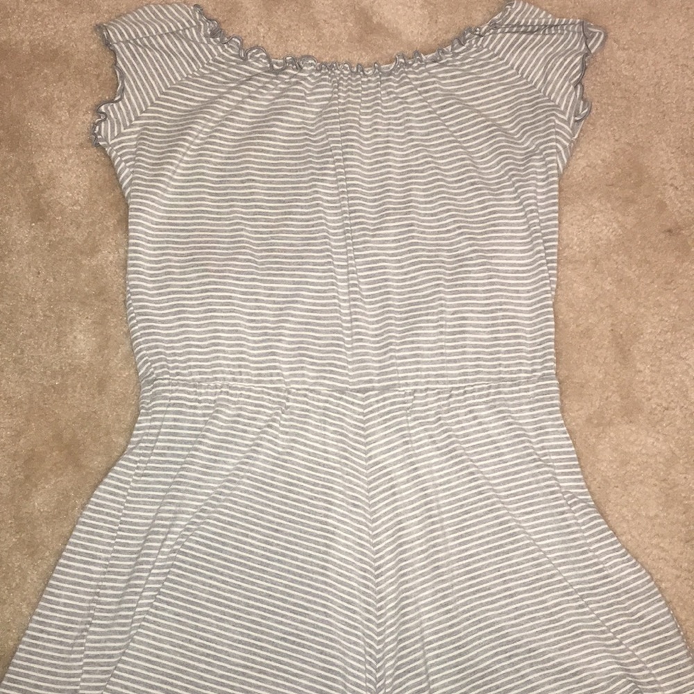 grey & white striped romper